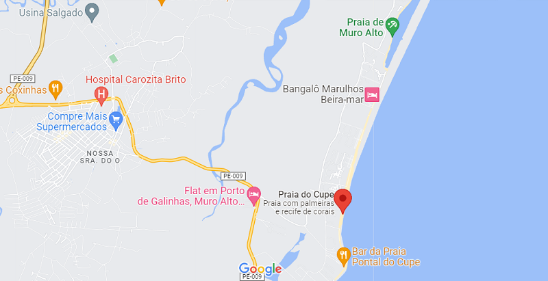 Praia do Cupe - Mapa