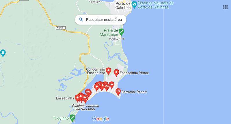 Praia Enseadinha de Serrambi - Mapa